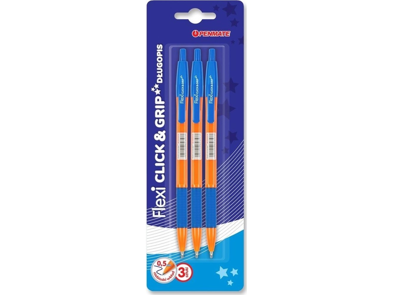 Penmate Długopis Flexi Clic&Ampgrip 0,5Mm 3 Szt. Penmate