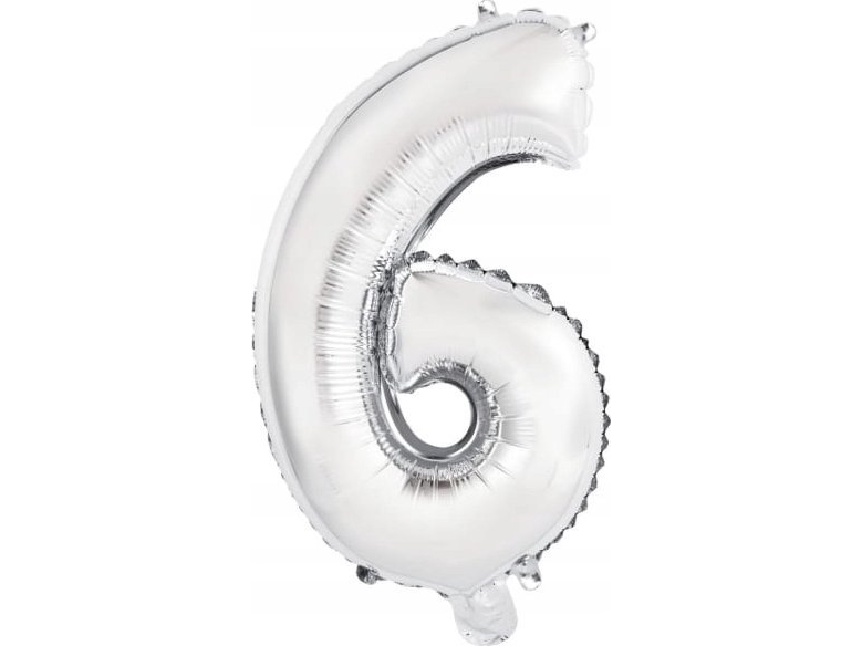 Amscan Folienballon Mini Zahl 6 Silber 29X40 Cm