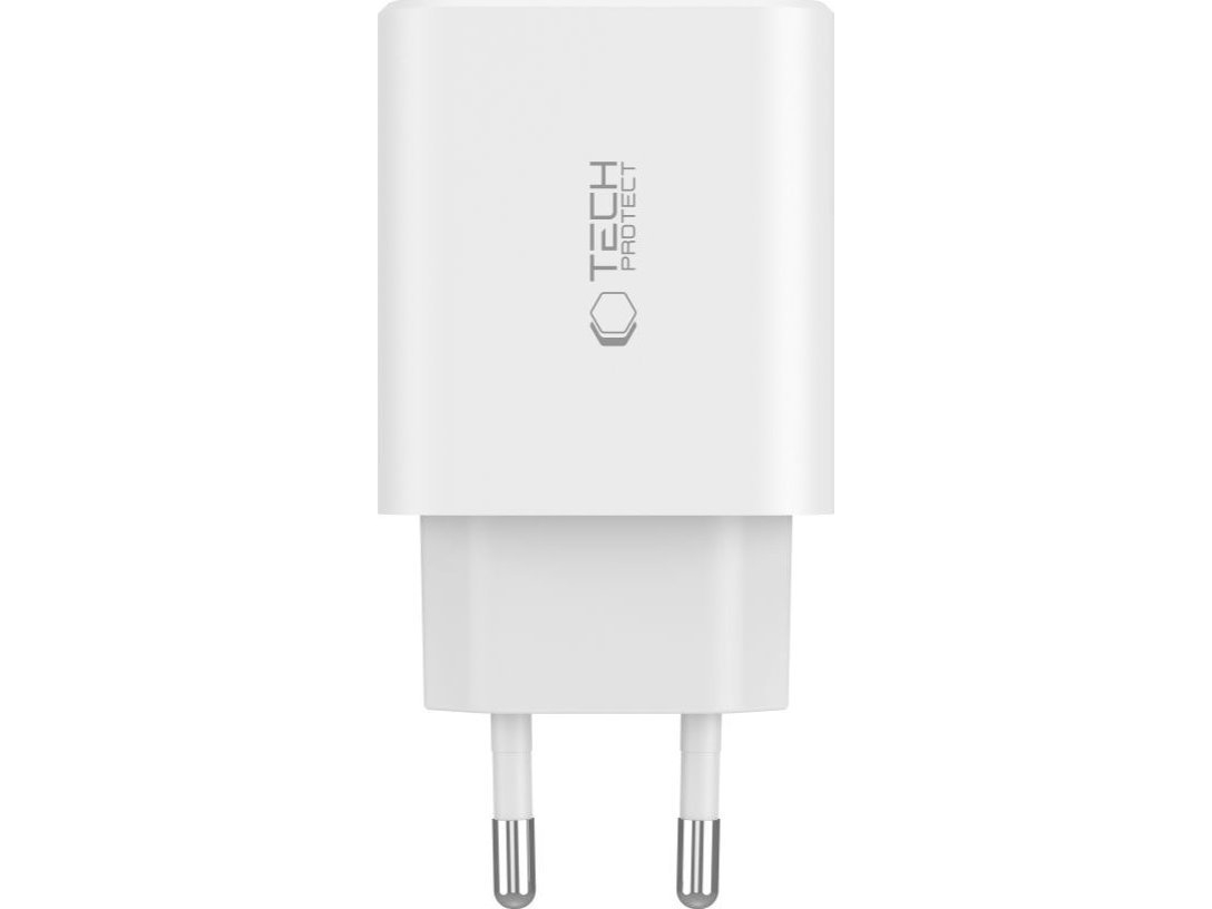 Tech-Protect Nc30w Oplader 2X Usb-C Pd 30W / Usb-A Qc 3.0 - Sort