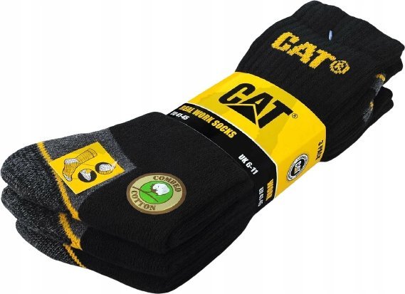 Mens work socks CAT, DYP393, black, size 41/45, 3 pairs | Sport & Träning - Skor - Stövlar | GameStuff