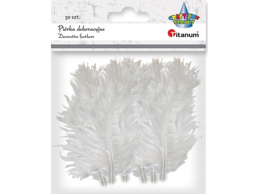 Juldekoration Titanum Fjädrar dun kalkon 9-15cm vit 50st | Julen - Juldekorationer - Dekorationer för jul | GameStuff