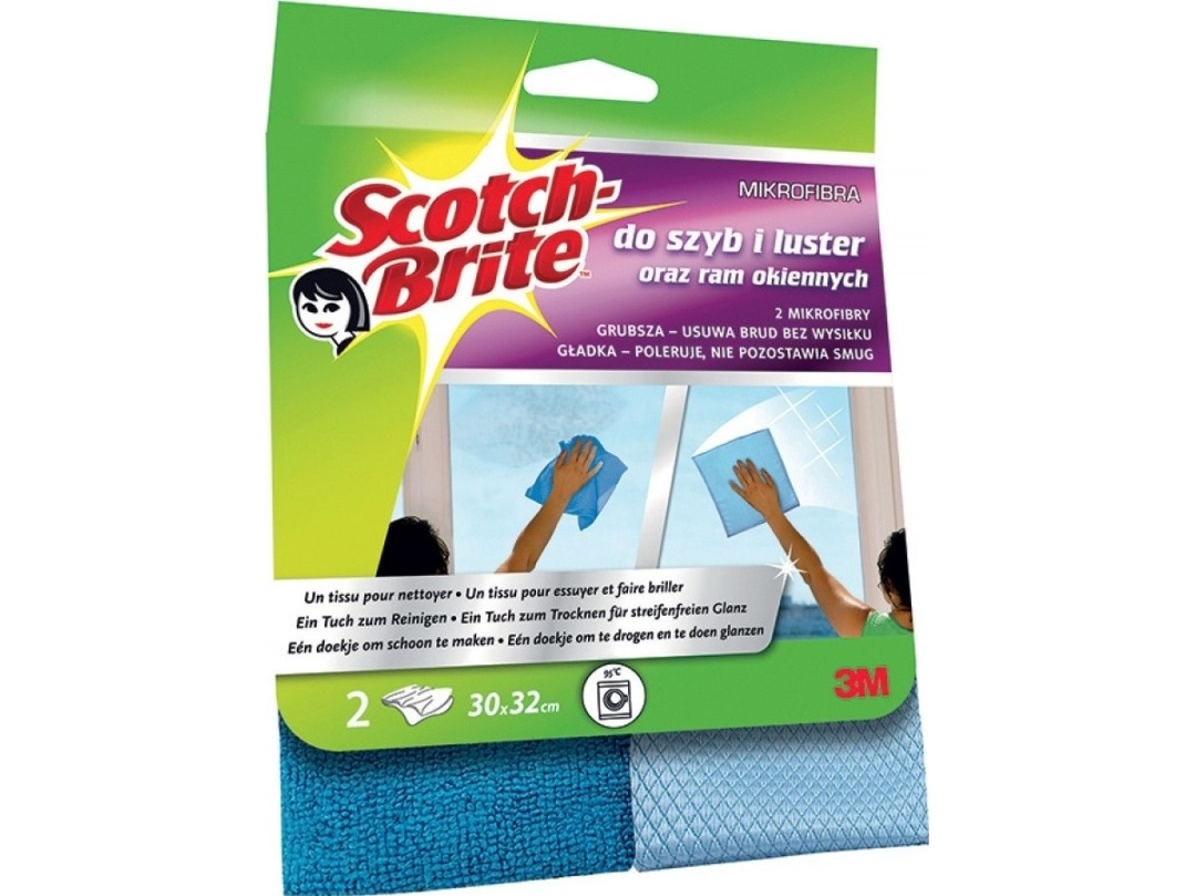 Scotch Brite mikrofibertrasor för glas och lyster, 2 st, mörk/ljusblå - 4046719419043 | Rengöring - Trasor och liknande - Trasor | GameStuff