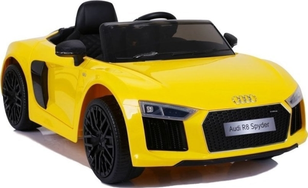 Laihiautot Audi R8 Spyder akku auto keltainen maalattu