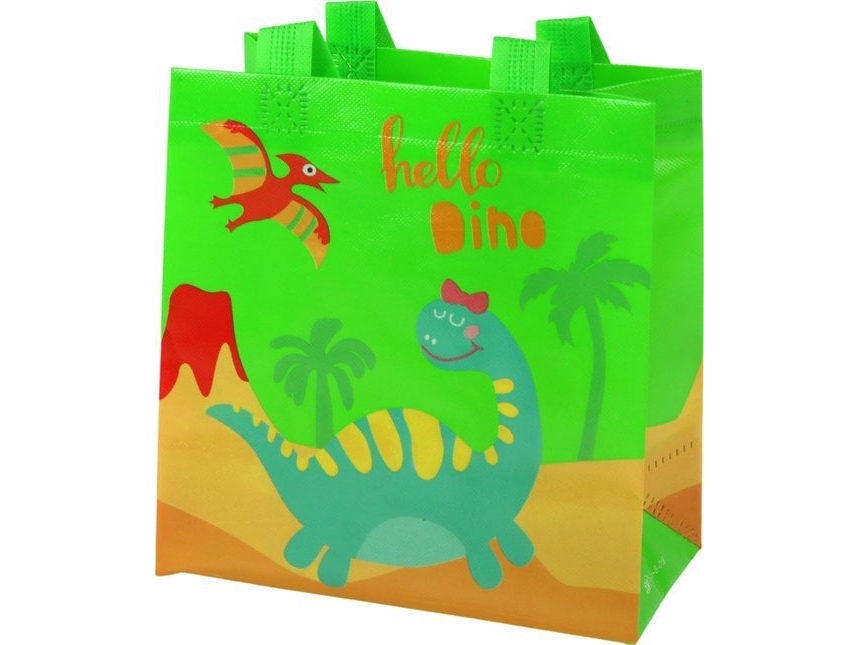 Leantoys Geschenkbeutel Dinosaurier Grün 23 Cm X 21,5 Cm X 11 Cm