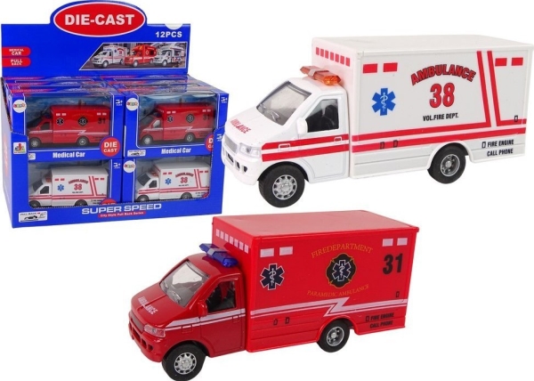 Leantoys Ambulans Räddningsfordon Friction Drive 2 Färger