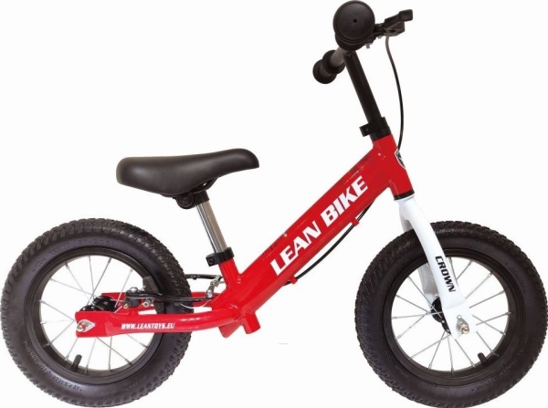 LeanToys løbecykel CROWN rød oppustelige hjul