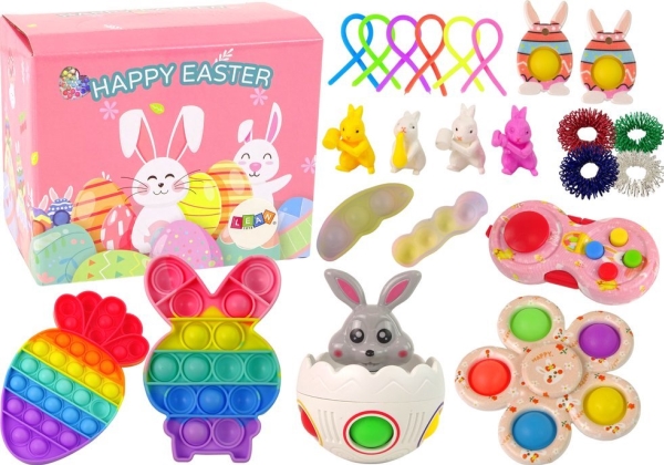 Lean Toys Velykų Sensorinių Žaislų Rinkinys su Pop It, 36 vnt.