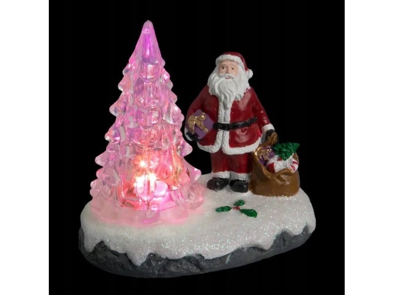 Fééric Lights And Christmas Stroik Led, Mikołaj Z Choinką