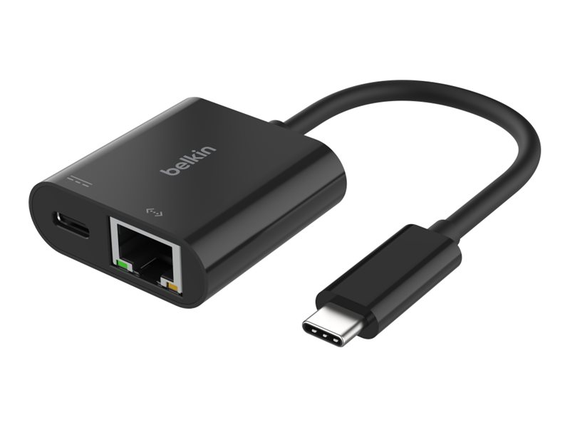 Belkin Inc019btbk Usb-C-Ethernet-Adapter Gigabit, 100 W Pd, Schwarz