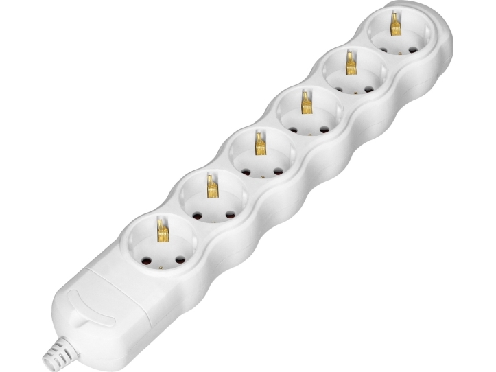 Orno förgreningsdosa 6x2P+Z Schuko, vit | N - A | GameStuff