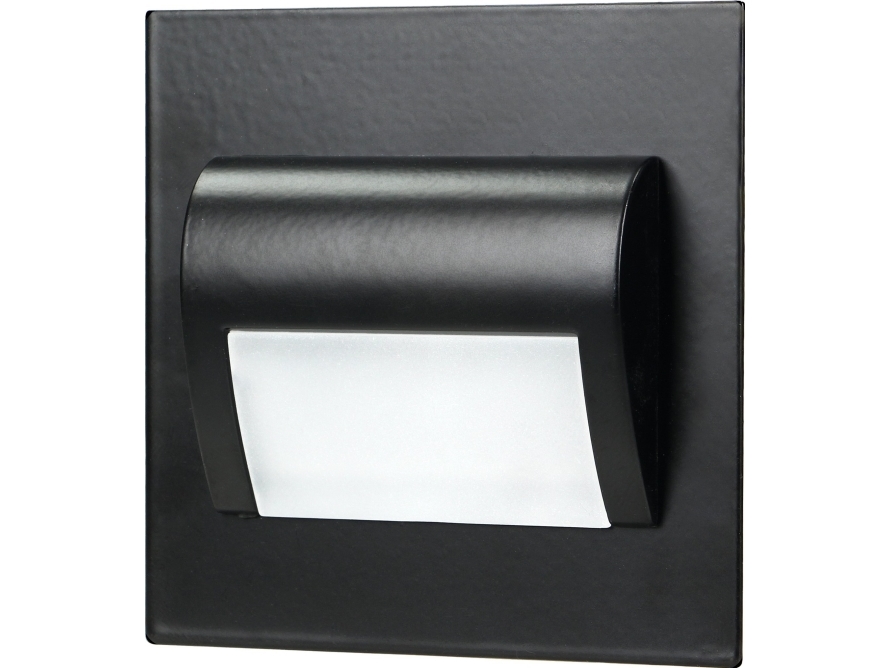 Orno DRACO LED NEW 1.5W uppoasennettava porrasvalaisin, 12VDC, 30lm, 4000K, musta, innovatiivinen kiinnitysjärjestelmä