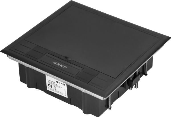 Orno Golvbox för modulära uttag 6 x 45x45 mm eller 12 x 22,5x45 mm, lock: plast, svart | Lauritz Knudsen - LK OPUS® 66 - Dosor | GameStuff