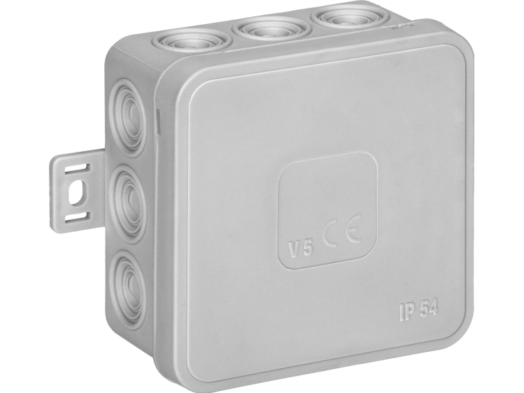 Orno Box n/t CLICK, IP54, 12 johtoa, 75x75x41mm, harmaa, 66 kpl.