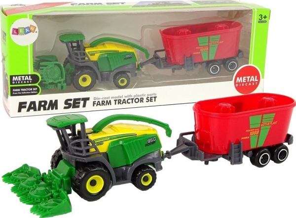 LeanToys Skördetröska med släp Jordbruksmaskin Grön Röd | Leksaker - Bilar och andra fordon - Lastbilar | GameStuff