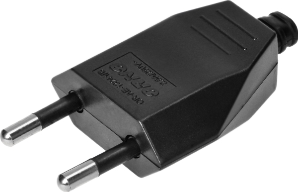 Orno väggkontakt platt utan jord, 2,5A, 250V, svart polykarbonat, 1 st. | N - A | GameStuff