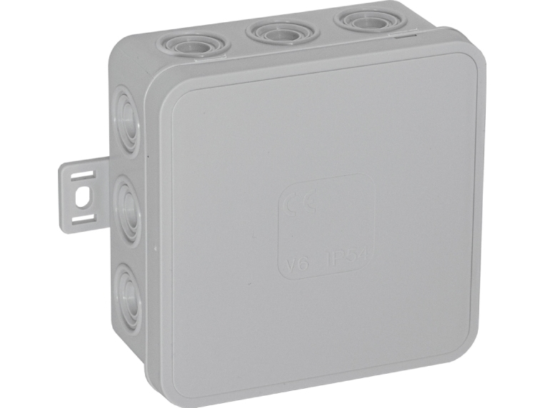 Orno Box n/t CLICK, IP54, 12 johtoa, 85x85x41mm, harmaa, 50 kpl.
