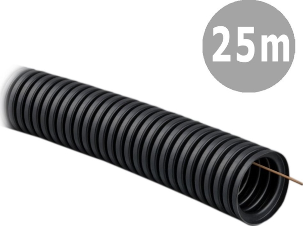 Tadpol TADPOL El-rør 25/19 mm korrugeret sort med pilot RKGSP 750N 25mb