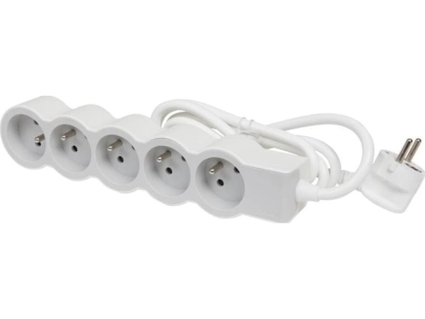 Legrand Helmo Forlængerkabel Standard 5X2p+Z Med Kabel 1,5 M 3X1,0 Mm2 Hvid/Lysegrå 049480