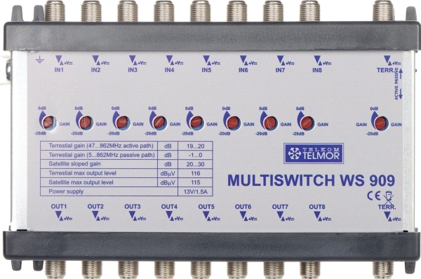Eaton MULTISWITCH MASTER-forstærker WS-909 9 INPUTS / 9 OUTPUTS TELMOR