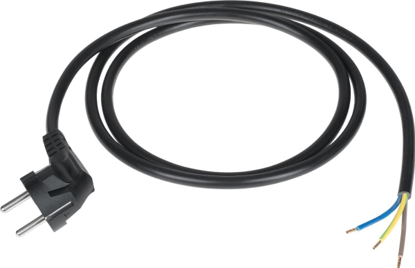 Lp Oem Maitinimo Kabelis 3X1.5 Mm Juodas 1.5 M Su Kampiniu Kištuku