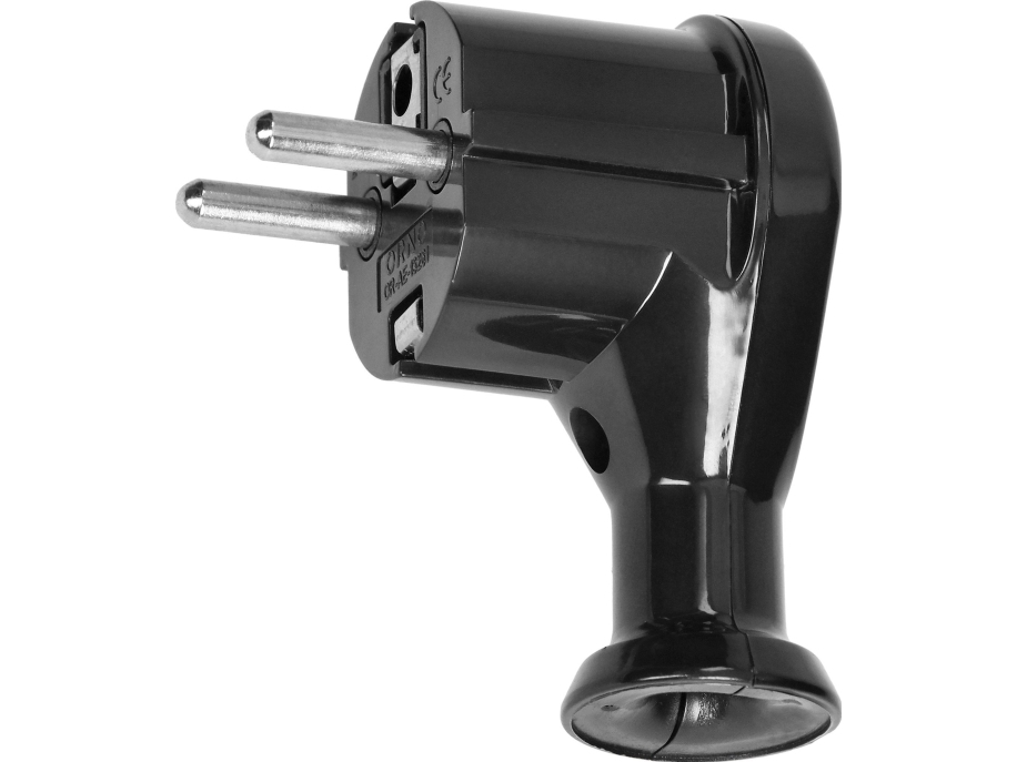 Orno Schuko-Stecker Katowa 2P+E Uni-Schuko Schwarz