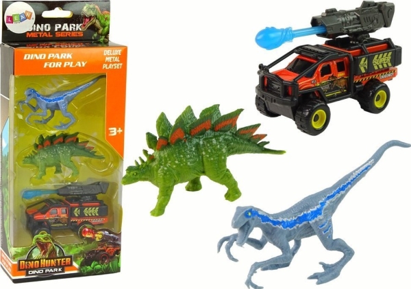 Lean Toys Dinozaurų Figūrėlių Rinkinys su Automobiliu ir Raketų Paleidykla