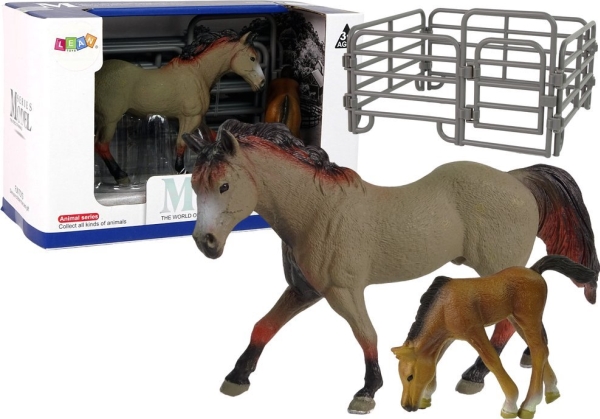 Figurka Leantoys 2 Figurek Konie Zagroda Figurka Koń Rasy Capricorn