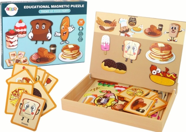 LeanToys pedagogiska magnetiska pussel med mat | Leksaker - Spel - Pussel | GameStuff