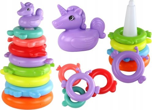 Leantoys Pyramid Unicorn Jigsaw Puzzle 8 Circles Colourful 29Cm X 14Cm X 14Cm