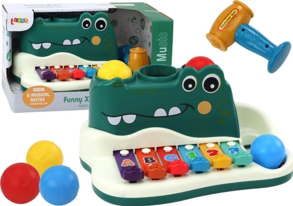 LeanToys klokkespil klaver-krokodille, interaktivt pædagogisk instrument