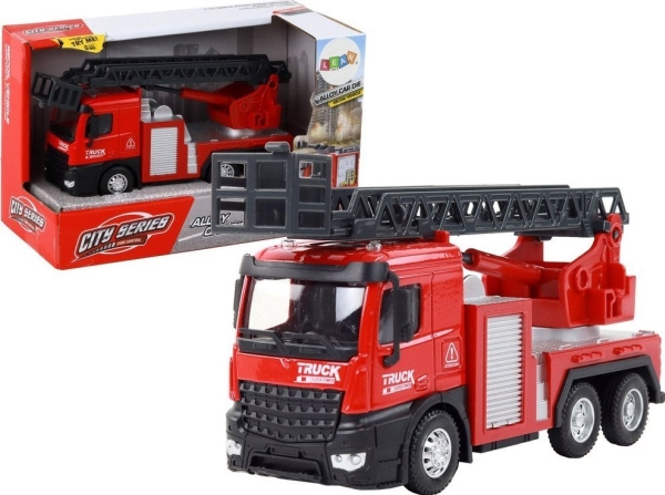 LeanToys Brandbil Röd med förlängningsbar stege Boom | Hobby - Modellbygge - Plast Byggmodeller - flyg | GameStuff