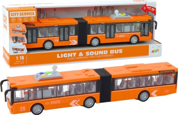 Leantoys Gelenk-Stadtbus 1:16 Drive Lights Sounds Drive Orange