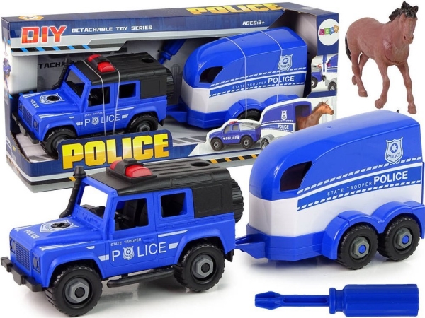 LeanToys Off-Road Car Transporter Police DIY Hest
