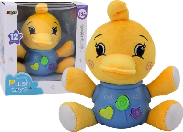 LeanToys Plush Duck Interaktiivinen pehmolelu Keltainen leikkivä 19 cm
