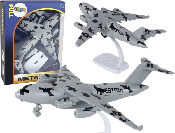 LeanToys grå militær Moro UNITED-flyfigur HW-605