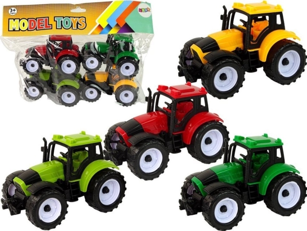 Leantoys Bauernhof Traktoren 4 Stück Farbig