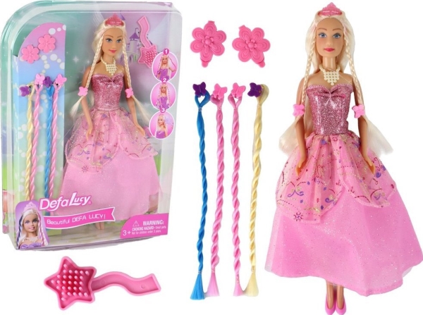 Leantoys Pink Lucy Princess Dukkehårtilbehør