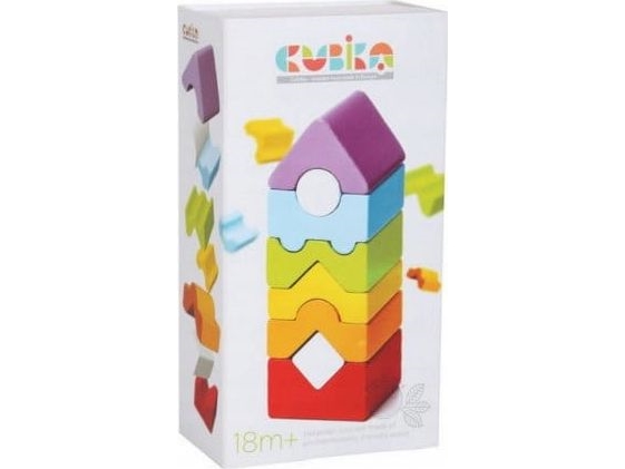 Cubika Træklodser Farvet Tårn 18M+ (6515009)
