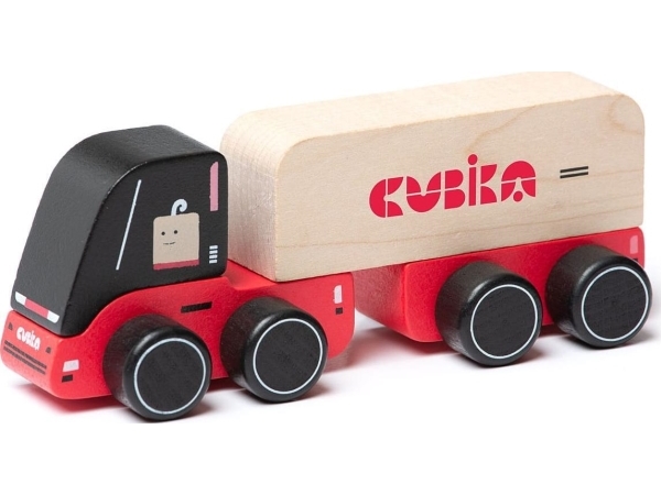 Cubika træk-lastbil rød 18 m+