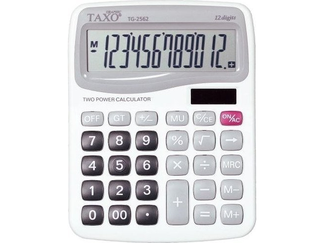 Lommeregner Titanum skrivebordslommeregner TG-2562 hvid Taxo Graphic 12-cifret