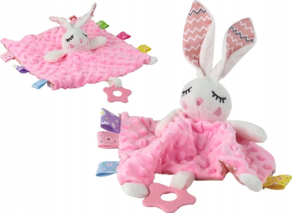Leantoys Bunny Plüsch Kuscheldecke Snuggle Rattle