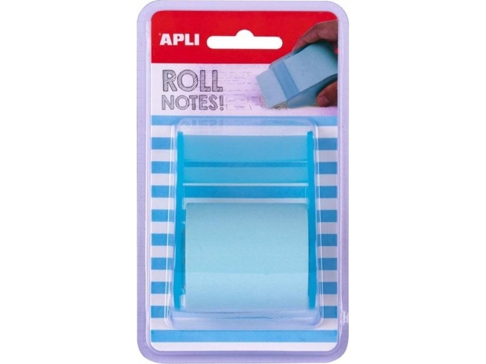 Apli APLI selvklæbende blok 50mm x 8m i rulle, blister pastelblå