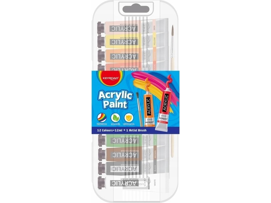 Keyroad Acrylfarben Keyroad, 12X12ml, Mischfarben