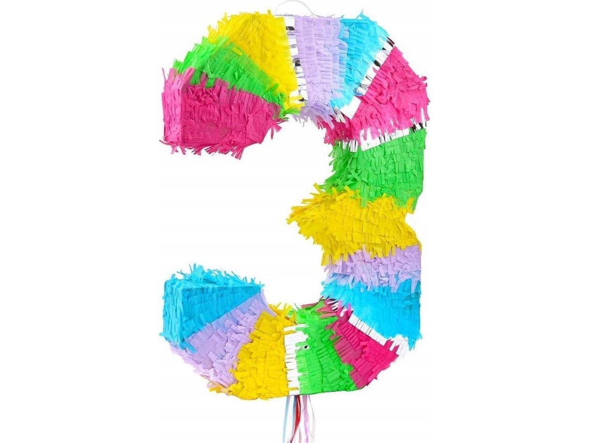 GoDan piñata nummer 3 pastel 50x35x7,5cm