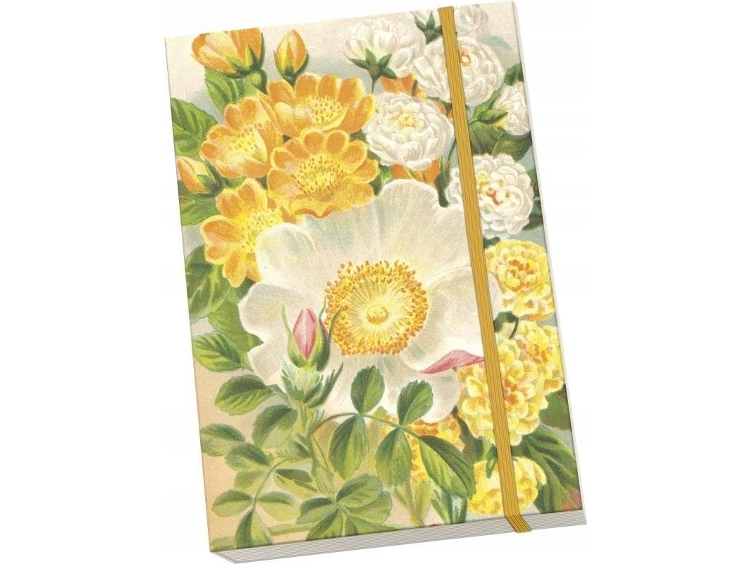 Dekorativ notesbog A5 STNOTE 125 gul roser