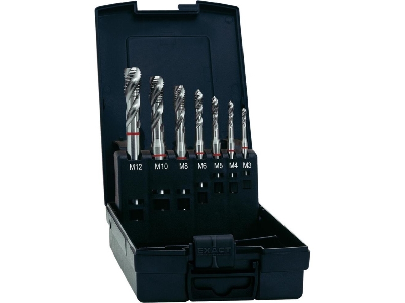 7-Pcs. Hssg-E Machine Thread Drill Set Red Ring Din371 Exact 43694 Thread Type M3 - M12