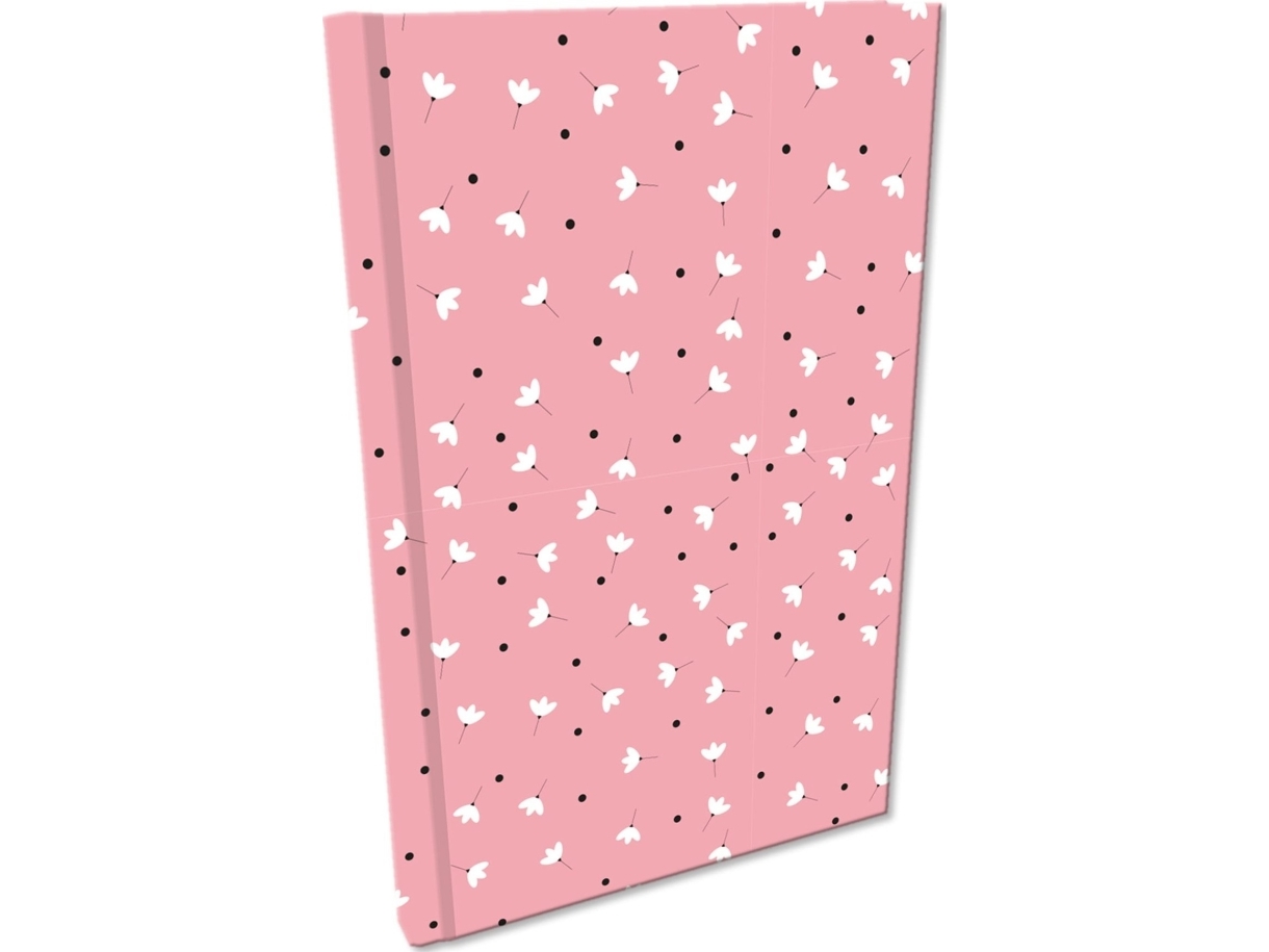 Bee-bee Notes A5 notesbog kort Soft Touch Hvide blomster med lyserød