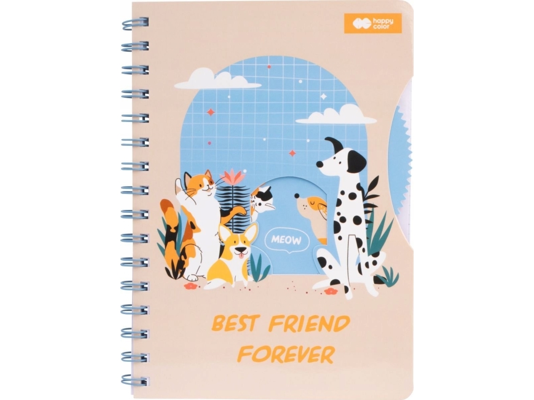Happy Color notes i spiral A5/80K Cat & Dog