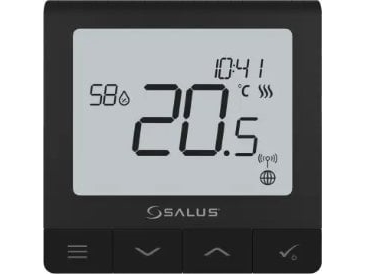 Salus Kabelloser Aufputz-Thermostat Sq610brf Quantum Batteriebetrieben Schwarz