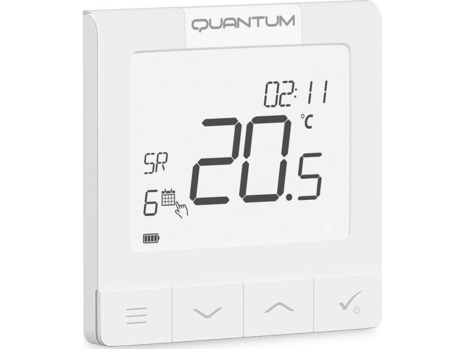 Salus Salus Trådlös Utanpåliggande Temperaturregulator Wq610rf Quantum Med Opentherm, Veckovis, Batteridriven